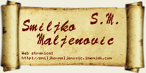 Smiljko Maljenović vizit kartica